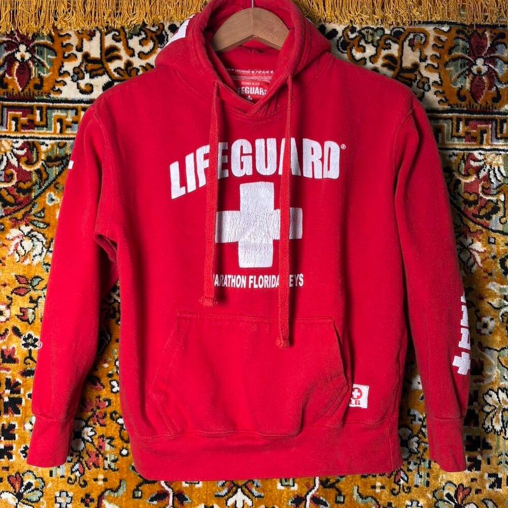 Classic Red Lifeguard Sweatshirt Florida USA Unisex size Medium - Picture 2 of 8